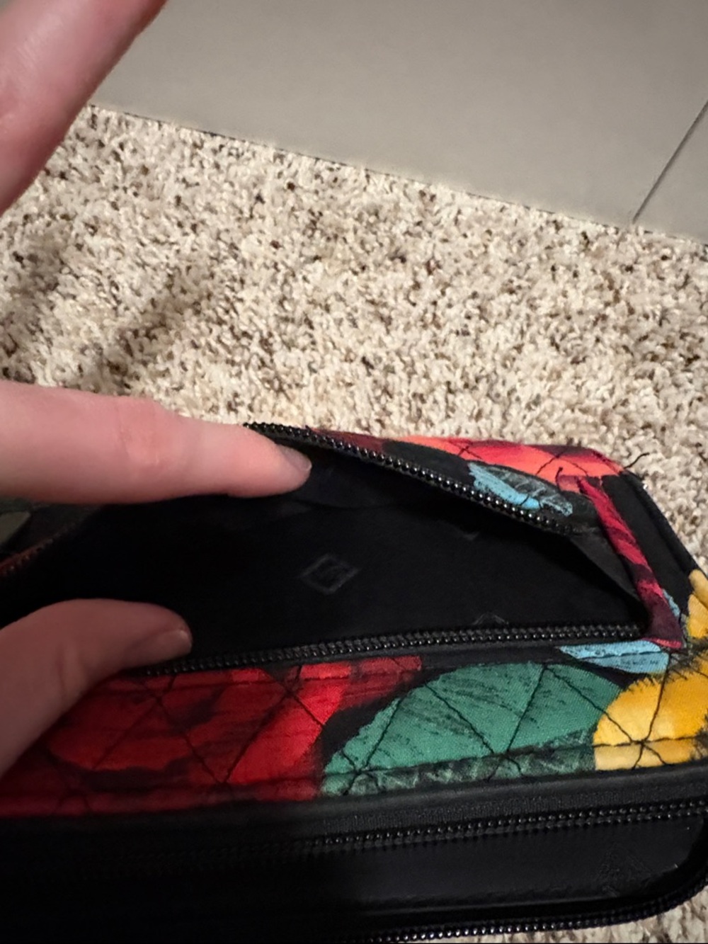 Vera Bradley Quilted Floral Zip Wallet - Yellow, Red, Green, Pink, Black - Picture 5 of 10
